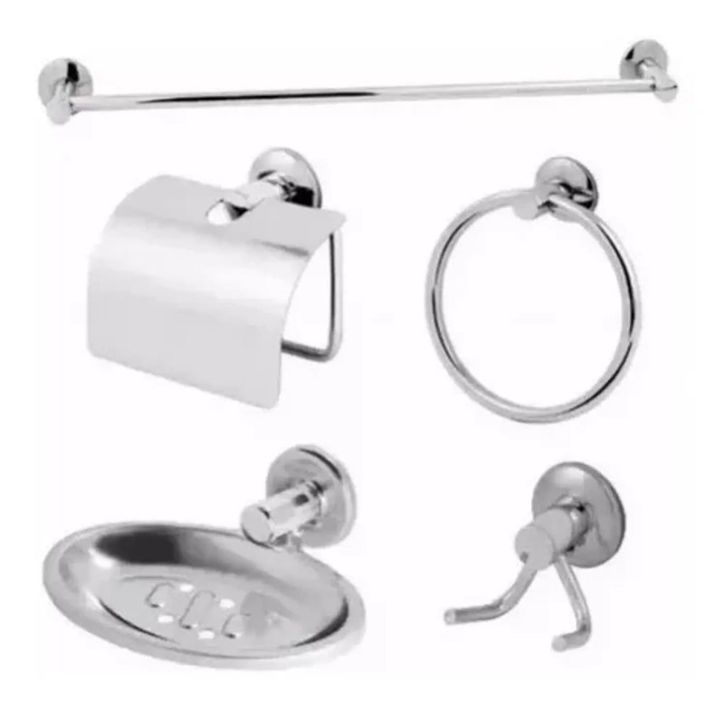 KIT ACESSORIOS P/ BANHEIRO LG METAIS 5 PCS