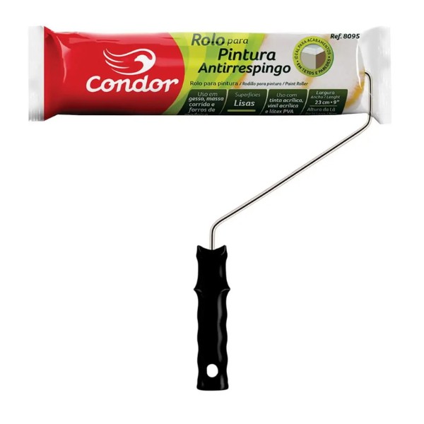 ROLO ANTIRRESPINGO C/CABO 23CM - 9" - CONDOR