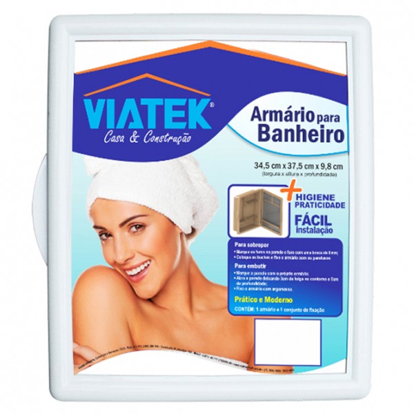 ARMARIO P/ BANHEIRO BEGE VIATEK 