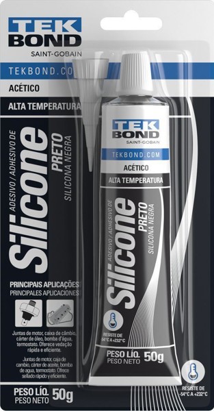 SILICONE ALTA TEMPERATURA TEKBOND PRETO 50G