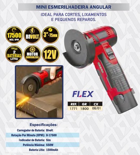 ESMERILHADEIRA LOTUS C/ 02 BATERIAS BIVOLT 12V - 37W 