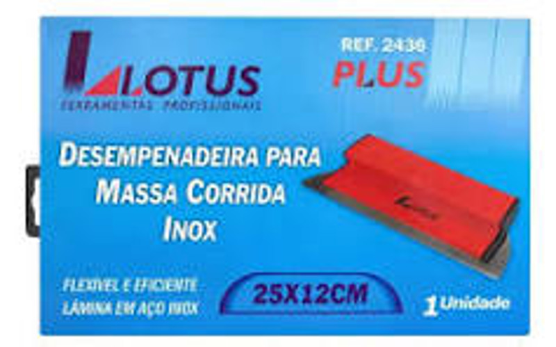 DESEMPENADEIRA LOTUS INOX P/ MASSA CORRIDA 40CM X 12CM