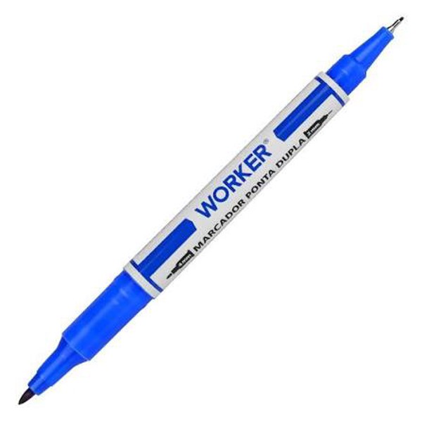 MARCADOR P/ CD AZUL WORKER OFFICE PONTA DUPLA 