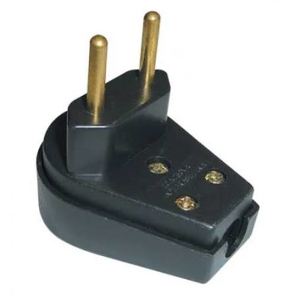 PINO MACHO TIPO L REFORCADO PRETO 2P 10A/250V ILUMI