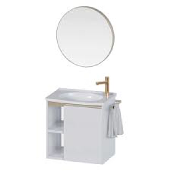 GABINETE ACO P/ BANHEIRO KIT JATOBA  BRANCO - COZIMAX  