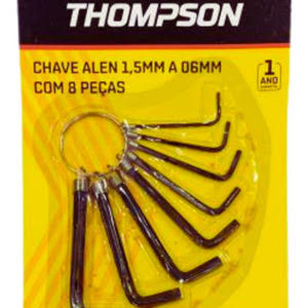 JOGO DE CHAVE ALLEN THOMPSON C/ 8 PCS 1,5 A 6MM