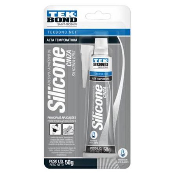 SILICONE ALTA TEMPERATURA TEKBOND CINZA 50G