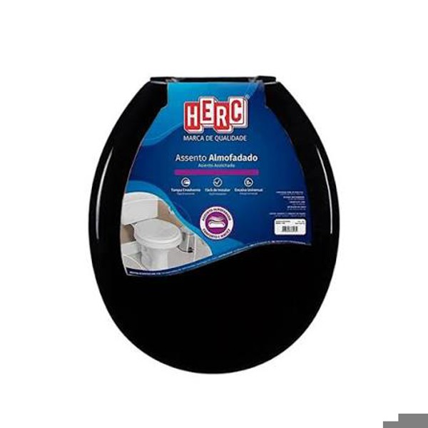 ASSENTO SANITARIO ALMOFADADO HERC OVAL PRETO