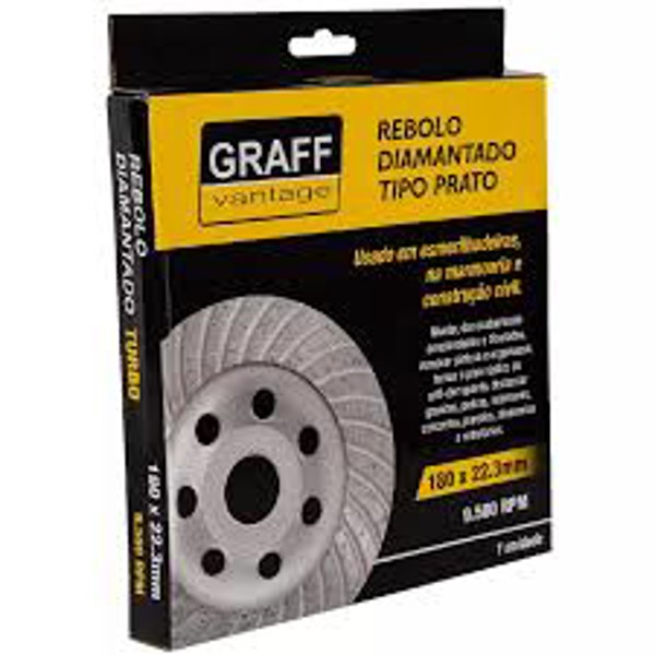 REBOLO DIAMANTADO TIPO PRATO CONICO GRAFF 115 X M14
