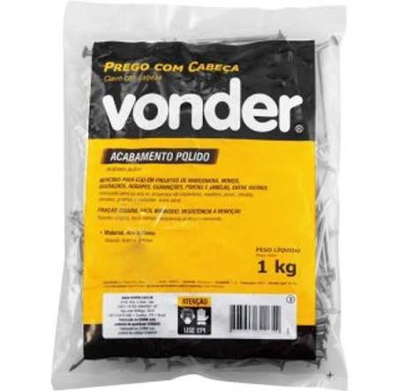 PREGO VONDER C/ CABECA 1X16 (11X11) 1KG 