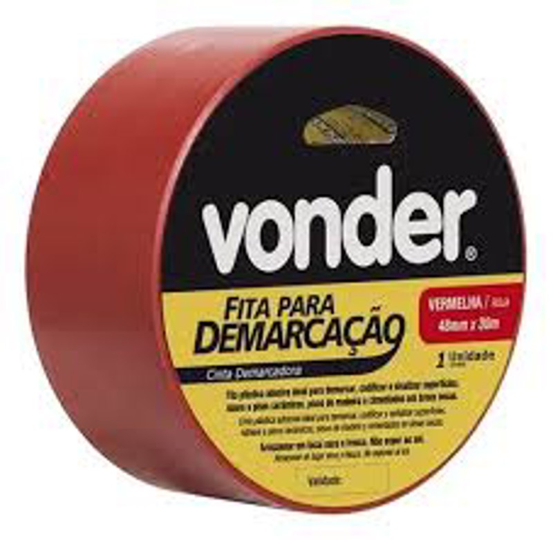 FITA ADESIVA DEMARCACAO VONDER VERMELHA 48MM X 30M 
