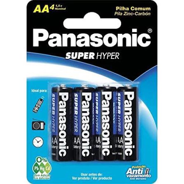 PILHA PANASONIC COMUM AA 1,5V COM 4
