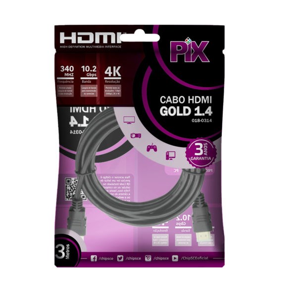 CABO HDMI GOLD 1.4 - 4K ULTRAHD 15P 3M