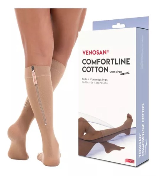 Meia Confortline Cotton c/ Ziper 20-30 mmHg AD Tam.G Pé Aberto