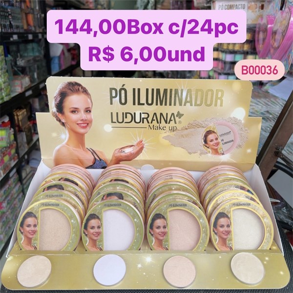 Box c/24 Un - Pó Iluminador 4 Cores Ludurana - B00036