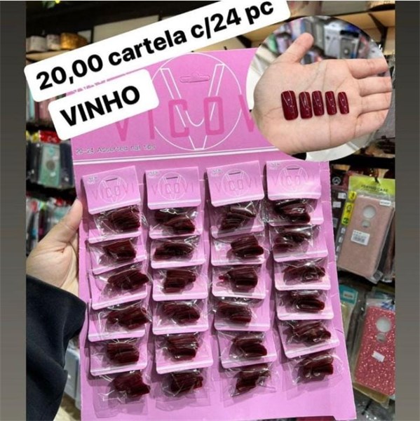 UNHA-13 UNHA CARTELA VINHO VICOVI BOX/24UND