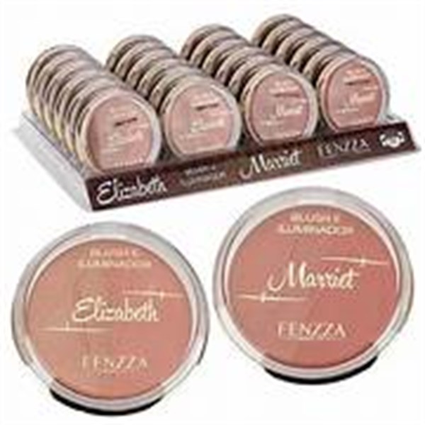 FZ32013 DUO DE BLUSH E ILUMINADOR ELIZABETH E MARRIET FENNZA BOX/24UND