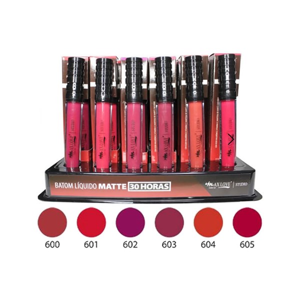 MAX LOVE BATOM LIQUIDO MATTE 600 AO 605 30 HORAS C/48