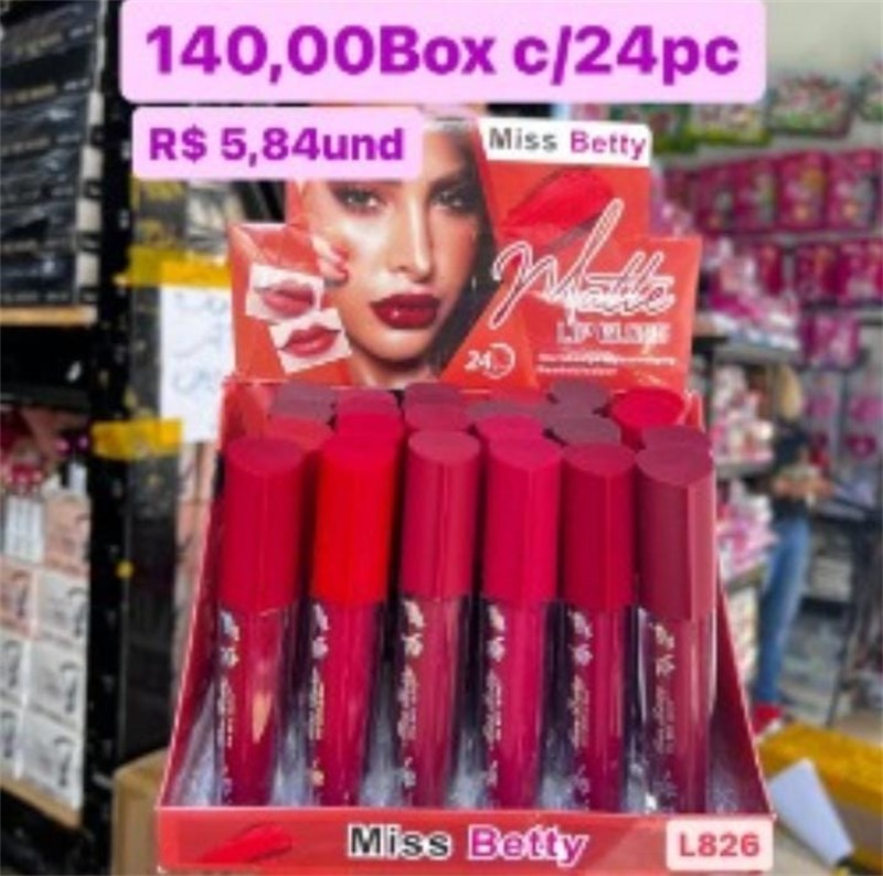 LIP GLOSS MATTE MISS BETTY (24 HRS)C/24 UND
