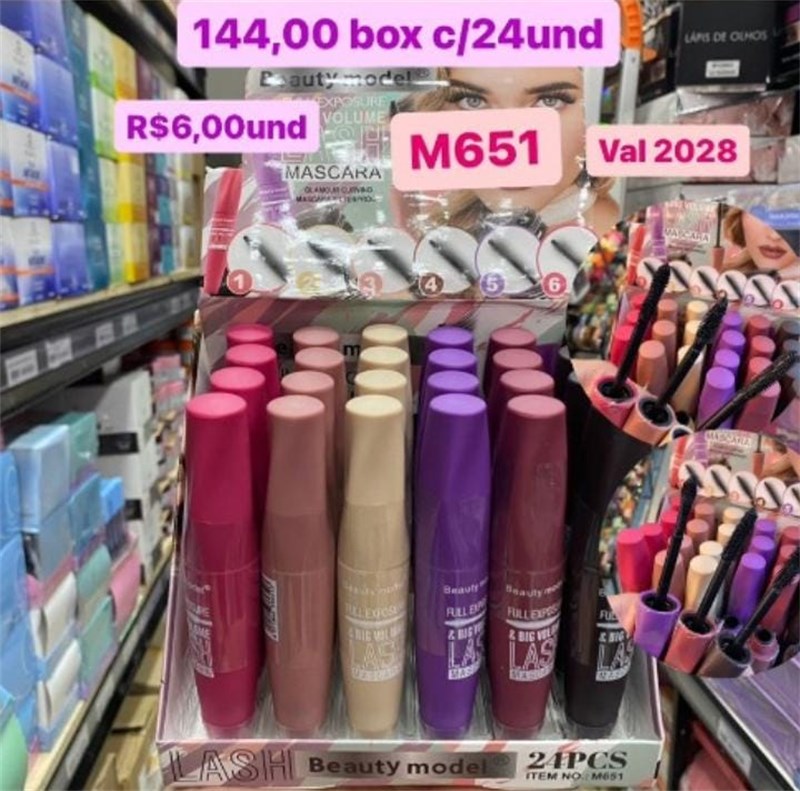 M651 MASCARA DE CILIOS BIG VOLUME LASH BEAUTY MODEL 24 UND