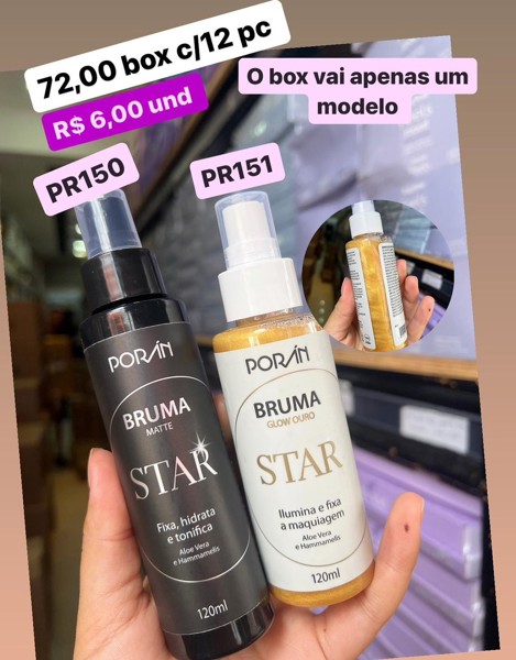 PR151 BRUMA GLOW OURO STAR PORAN BOX/12UND 120ML