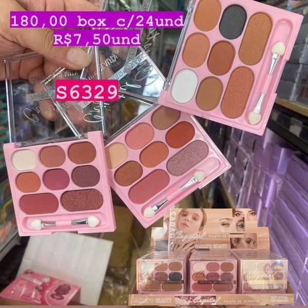 S6329 PALETA DE SOMBRAS  SARAH BEAUTY BOX/24UND