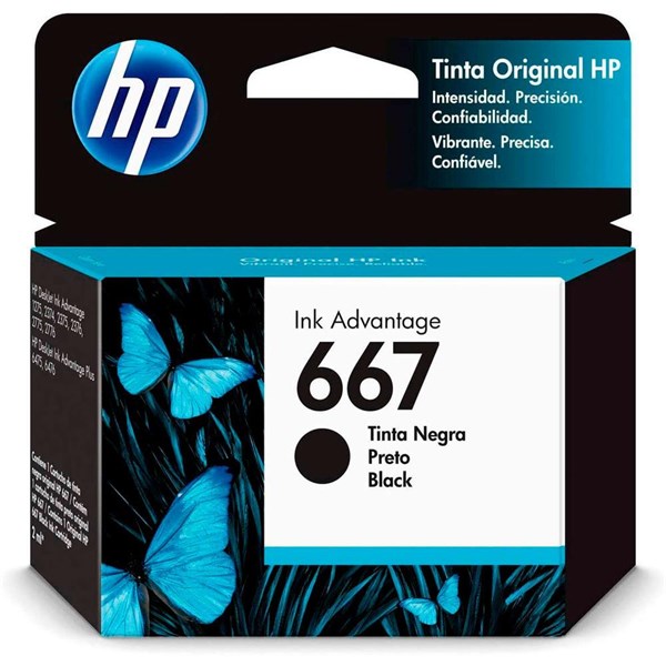 Cartucho de Tinta HP 667 Preto - 3YM79AB