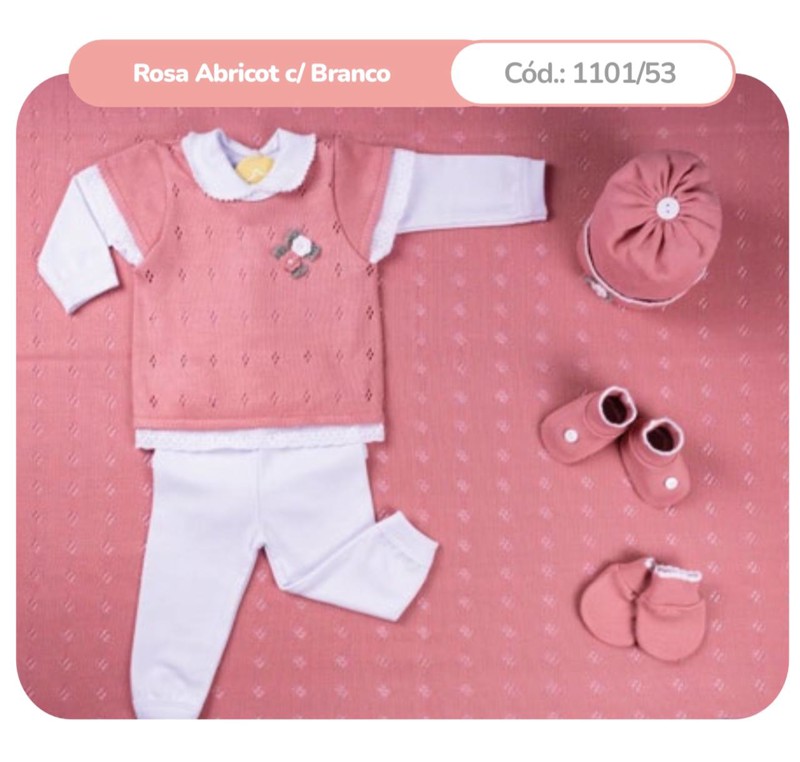 SAIDA MAT SANCHES 7PÇ FEM 1101 - ROSA ABRICOT C/ BRANCO.....7898535192771