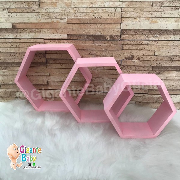 KIT NICHO MDF COLMEIA - ROSA C/3.....7896569737418