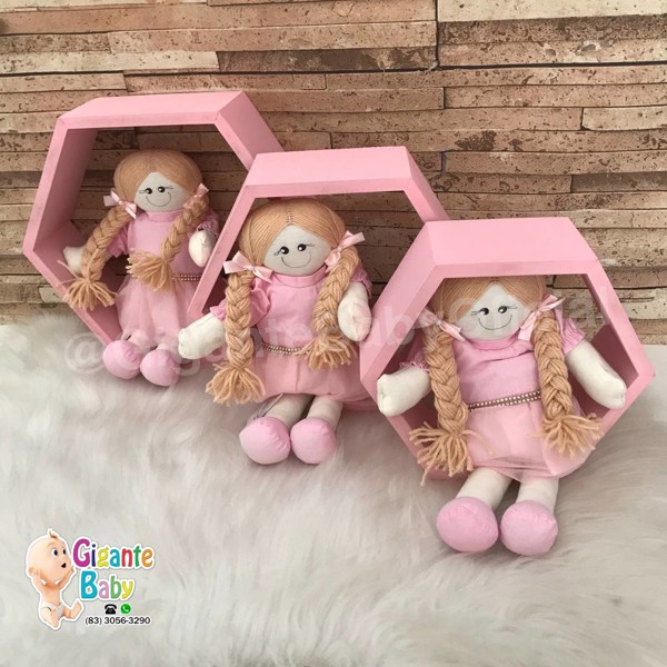 KIT NICHO MDF COLMEIA - ROSA C/3.....7896569737418