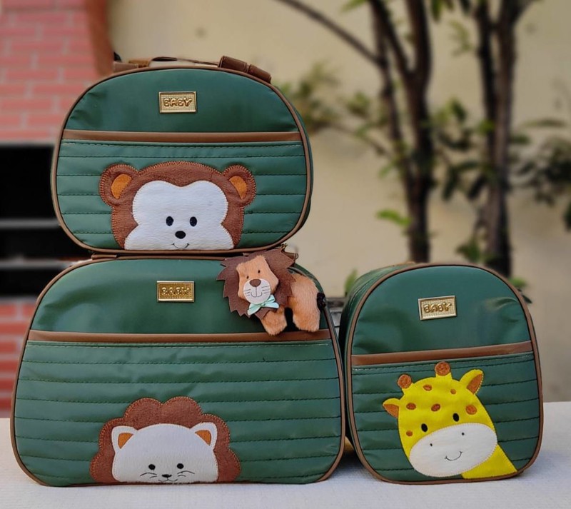 KIT BOLSA 3 PÇ ISABELA MASC - VERDE ESC = SAFARI.....7899202746365