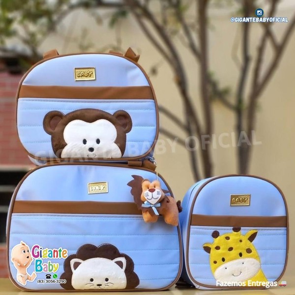 KIT BOLSA 3 PÇ ISABELA MASC - AZUL BB = SAFARI.....7891564539241