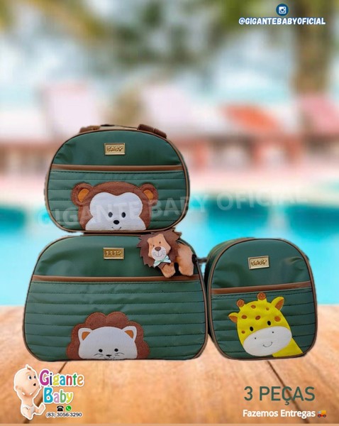KIT BOLSA 3 PÇ ISABELA MASC - VERDE ESC = SAFARI.....7899202746365