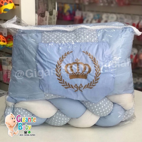 KIT BERÇO HGG AMER MEIA TRANÇA 9 PÇ MASC - AZUL /COROA....7897997618539