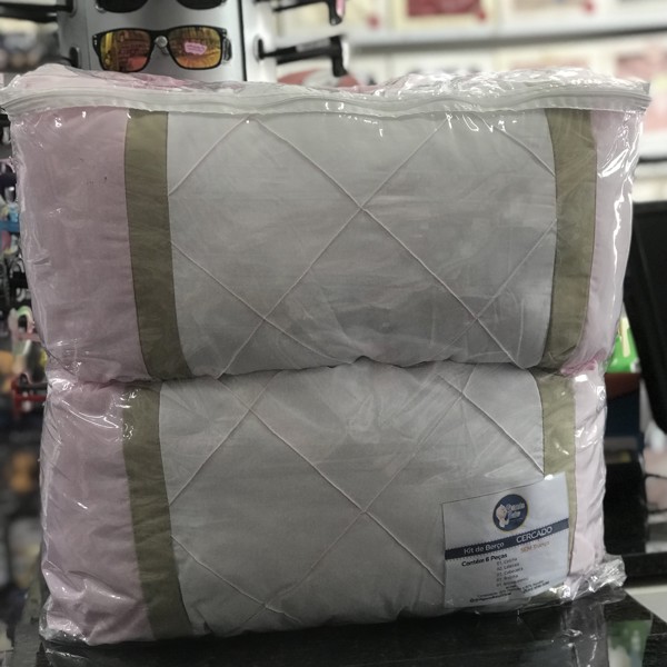 KIT BERÇO HGG CERCADO LISO LUXO 6 PÇ FEM - ROSA BB....7894906052149