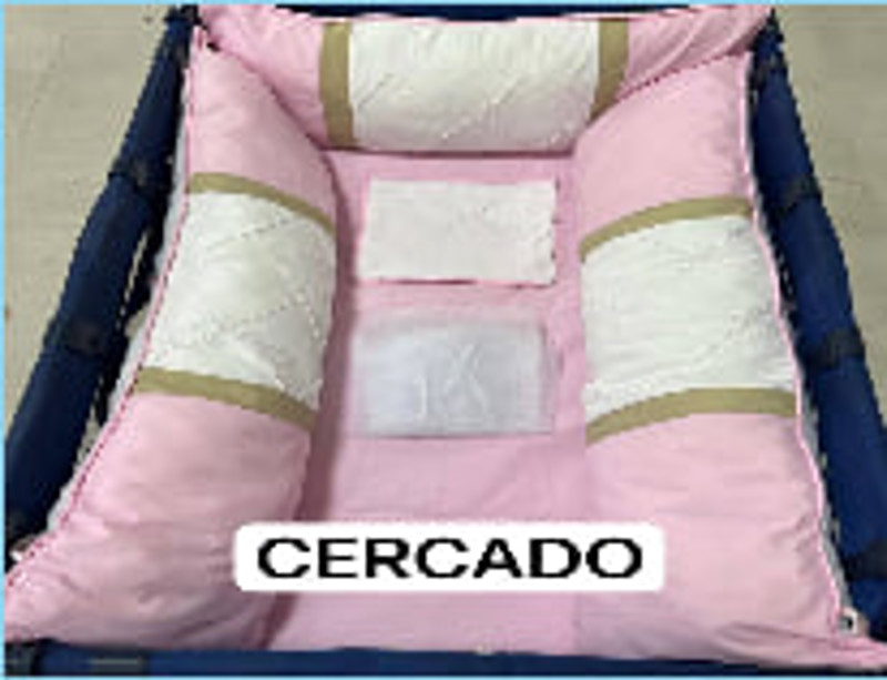 KIT BERÇO HGG CERCADO LISO LUXO 6 PÇ FEM - ROSA BB....7894906052149