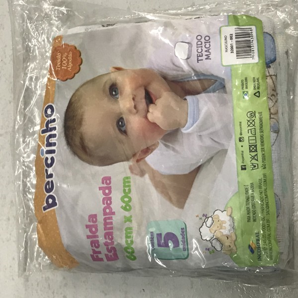 FRALDA BERCINHO EST 60X60 C/5 - MASC  32001...7908131430068