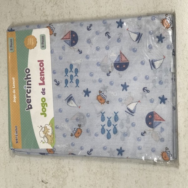 JOGO DE LENCOL BERCINHO PADRAO 2 PÇ MASC - BARQUINHOS