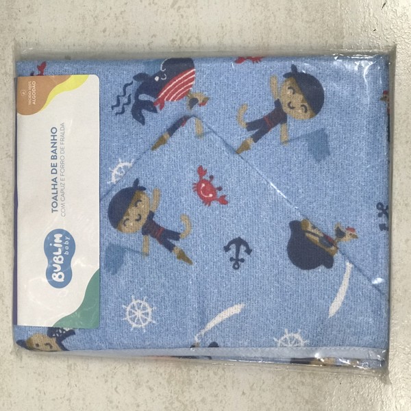 TOALHA CAPUZ BUBLIM C/FORR FRALD 70X90 EST M - PEQ MAR 76015...7908131456990