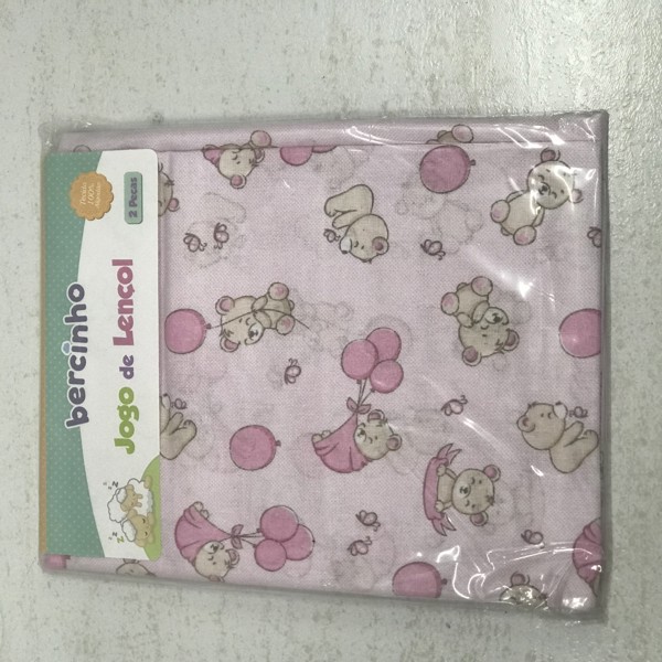 JOGO DE LENCOL BERCINHO PADRAO 2 PÇ FEM - URSA BALOES