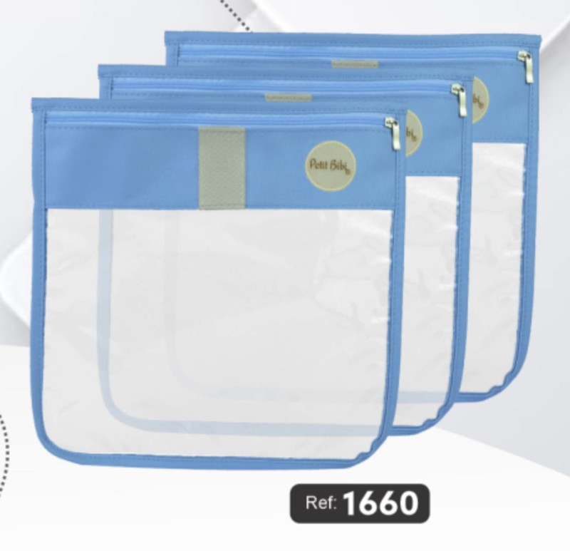 KIT SAQUINHO MAT C/3 PETIT BIBI PREMIUM 1660 MASC - AZUL.... 7897442952874