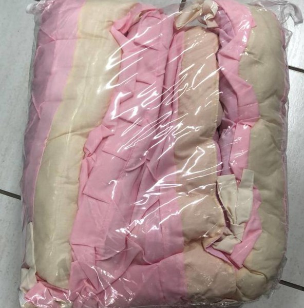 KIT MINI BERÇO SAMARA CRU. LISO - FEM = ROSA.....7891005879356