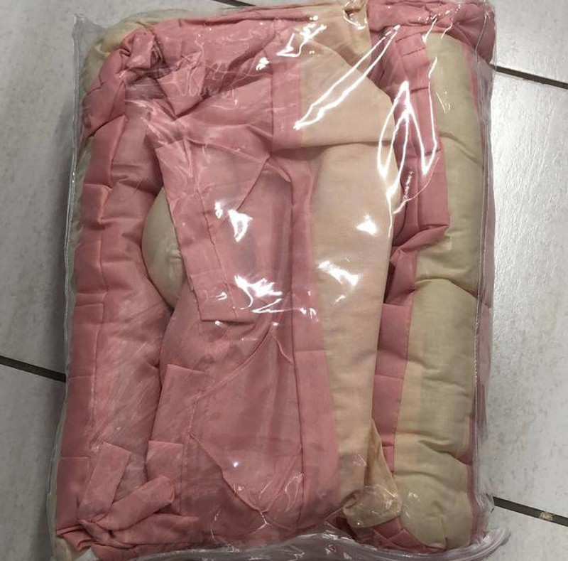 KIT MINI BERÇO SAMARA CRU. LISO - FEM = ROSEE.....7896706999280