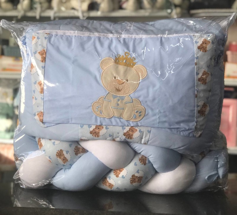 KIT BERÇO HGG AMER MEIA TRANÇA 9 PÇ MASC - AZUL / URSO....79097820689229