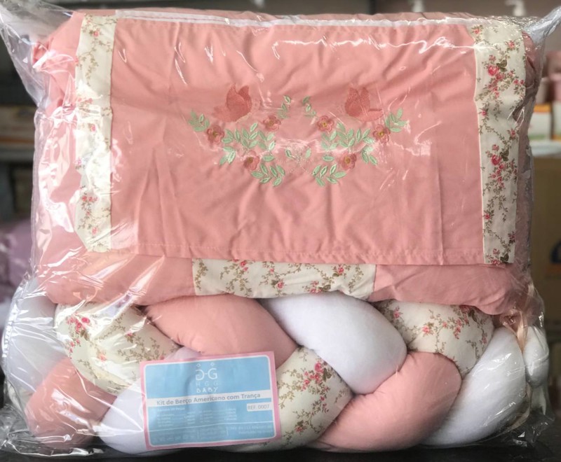 KIT BERÇO HGG AMER MEIA TRANÇA 9 PÇ FEM - ROSE / BORBOL FLORAL.....79097820689230