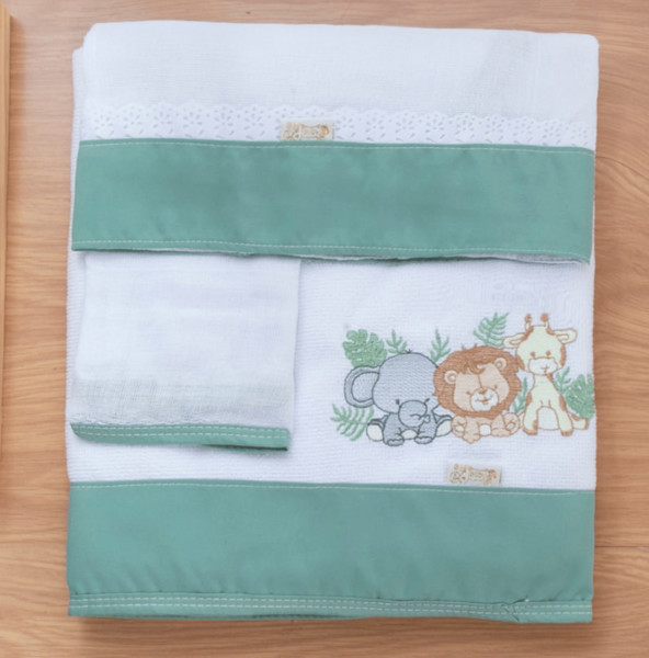 JOGO DE TOALHA P/BANHO ED BABY C/3 MASC - SELVA SAFARI....7898503023809