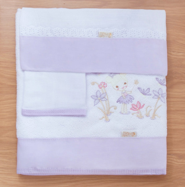 JOGO DE TOALHA P/BANHO ED BABY C/3 FEM - BORBOLETA....7892793139394