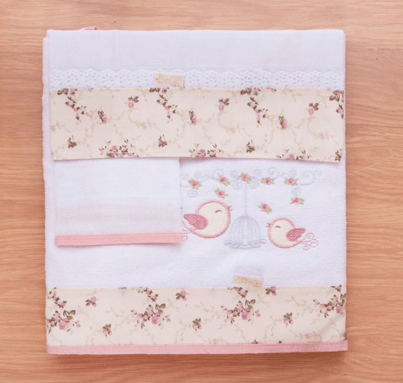 JOGO DE TOALHA P/BANHO ED BABY C/3 FEM - JARDIM....7895463738545