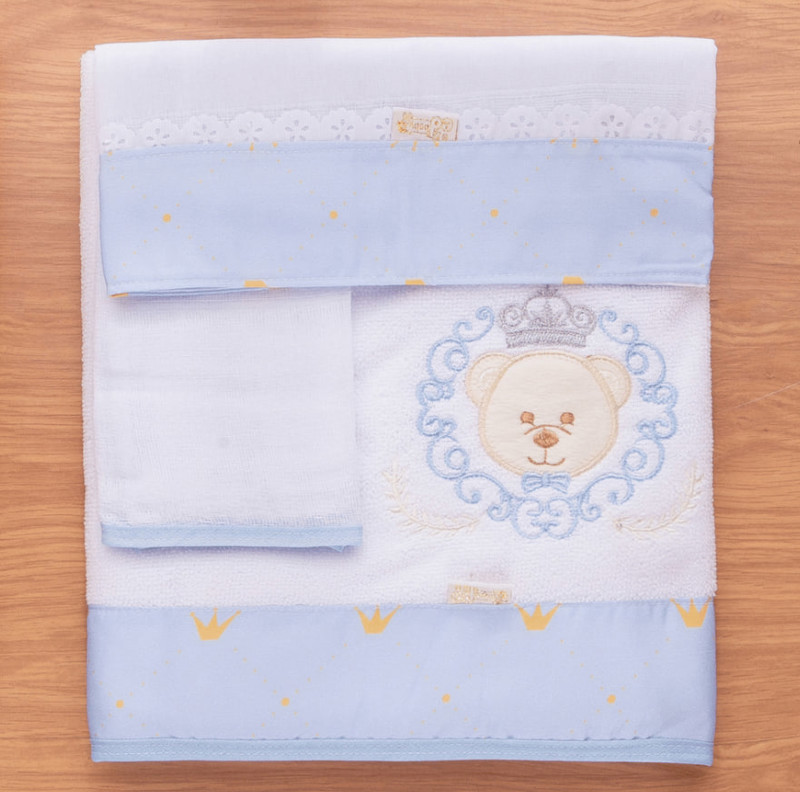 JOGO DE TOALHA P/BANHO ED BABY C/3 MASC - REIZINHO....7891825988153