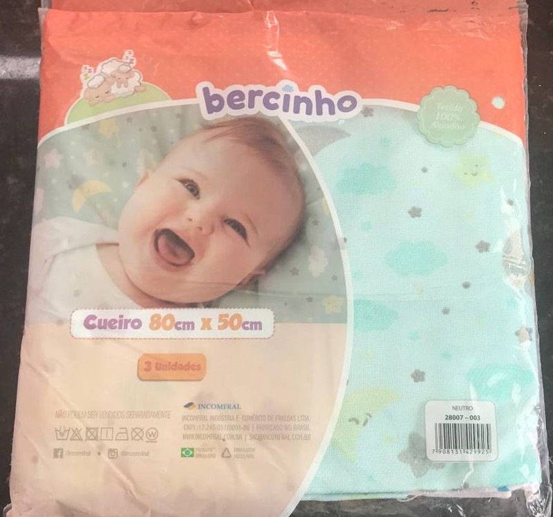 CUEIRO BERCINHO 80X50 EST C/3 FRANEL - NEUTRO  28007....7908131429925